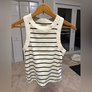 Old Navy Women's Tank Top - Navy and White Stripes